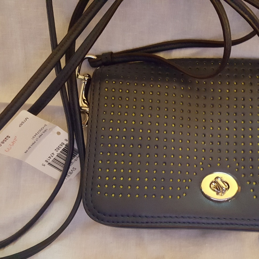 RARE Coach "Legacy - Penny" Navy/Citrine Perforate